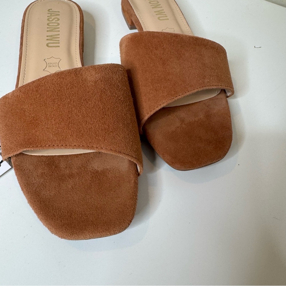 Jason Wu NWT tan suede slide sandals size 8 - Picture 3 of 8
